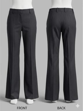 🖤✨ BOSS Hugo Boss Woman Navy Pinstripe Bootcut Dress Pants US 0 8861-42 ✨🖤